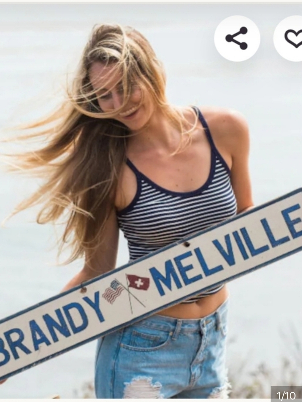 Brandy Melville Wood Sign With Flags